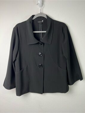 Danielle B Black Big Button Office Evening Party Blazer Jacket
